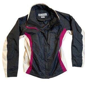 Columbia Women's Interchange Jacket Large Black Pink Outdoors Full Zip Mock Neck